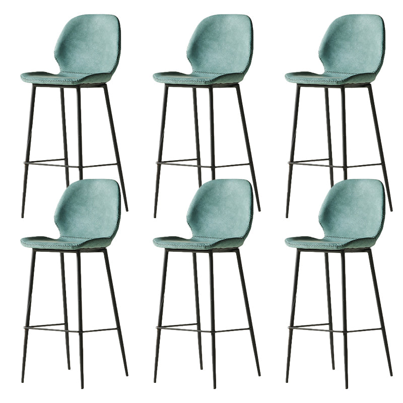 Modern Style Backrest Metal Counter Stool with Leather Cushion