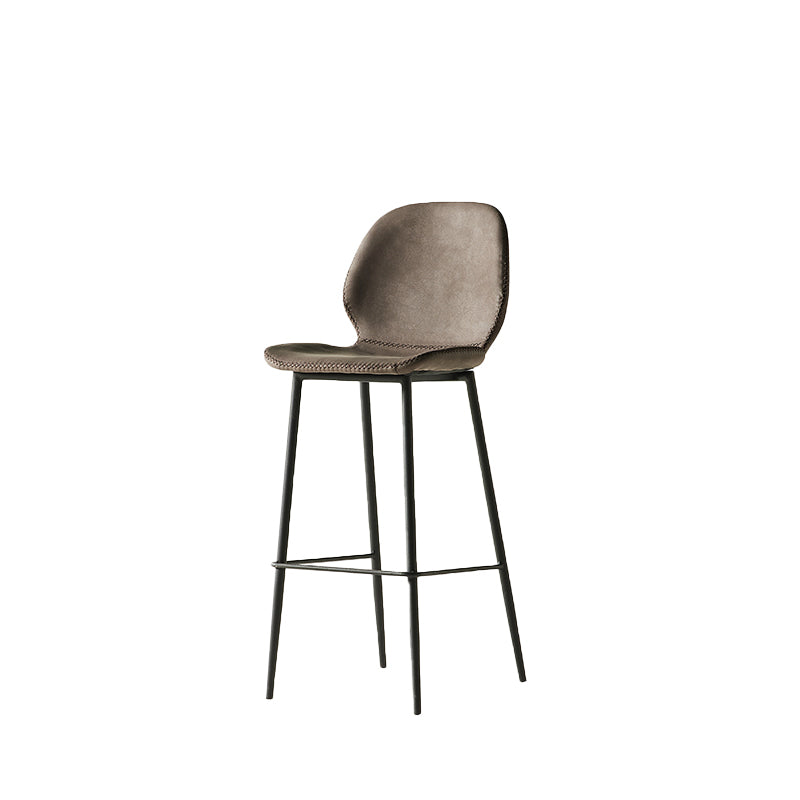 Modern Style Backrest Metal Counter Stool with Leather Cushion
