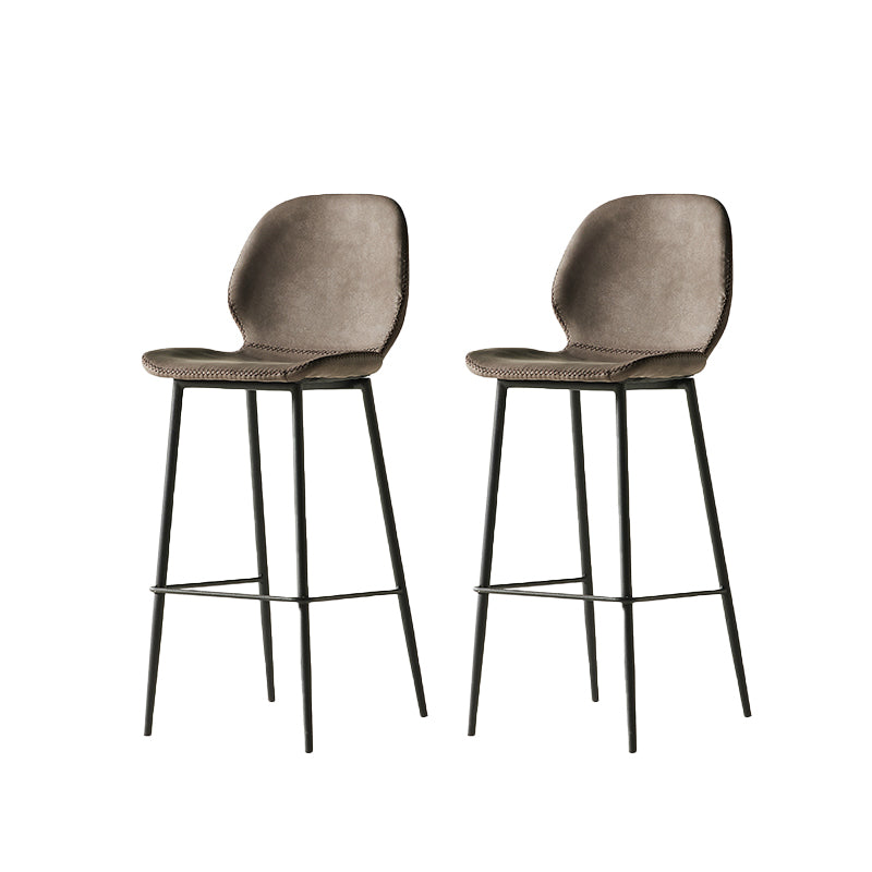 Modern Style Backrest Metal Counter Stool with Leather Cushion