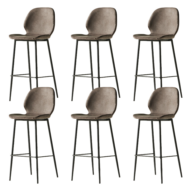 Modern Style Backrest Metal Counter Stool with Leather Cushion