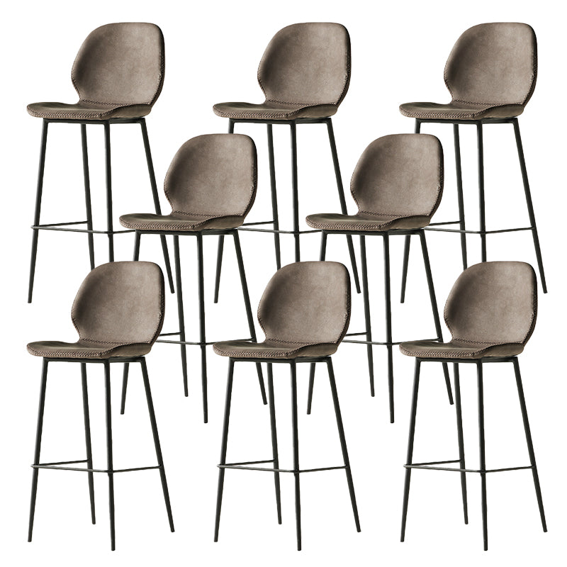 Modern Style Backrest Metal Counter Stool with Leather Cushion