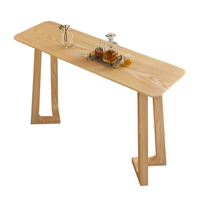 1/3/5 Pieces Modern Rectangle Solid Wood Counter Table with High Stools