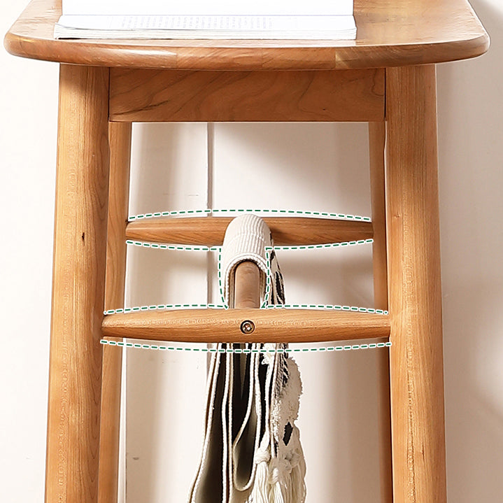 1/2/3 Pieces Modern Rectangle Cherry Wood Counter Table with High Stools