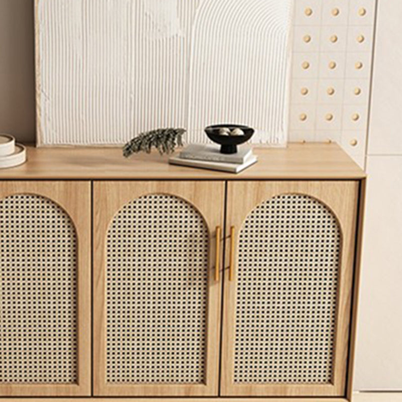 Contemporary Brown Cabinets Sideboard Solid Wood Buffet Table for Living Room