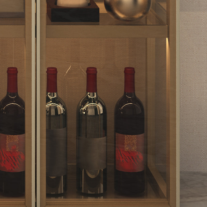 Modern Freestanding Metal Stackable Wine Holder Rack with Storage Shelves