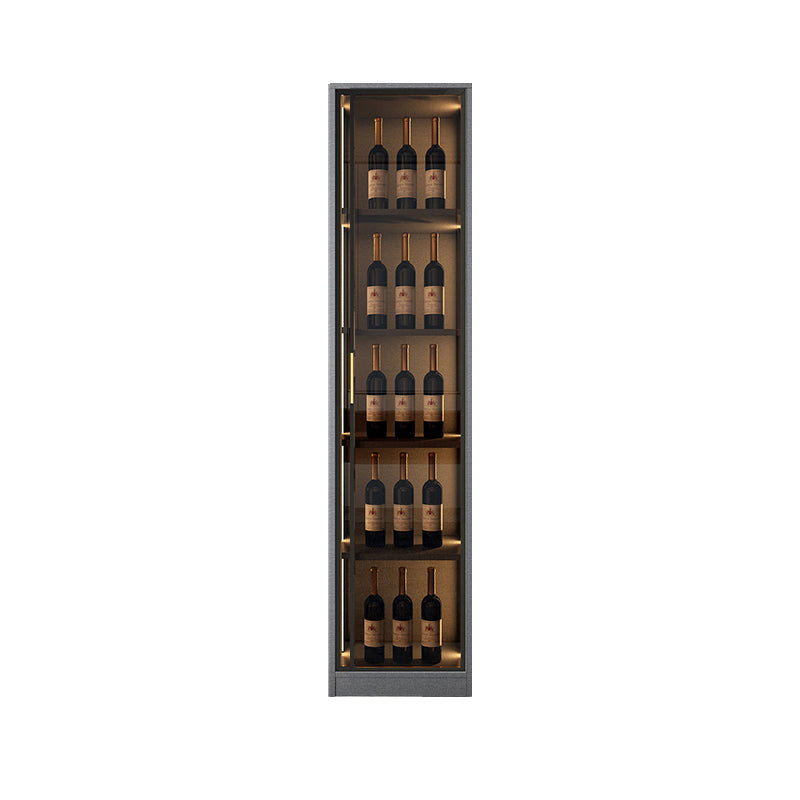 Contemporary Freestanding Wooden Wine Bottle Holder with Storage Shelves
