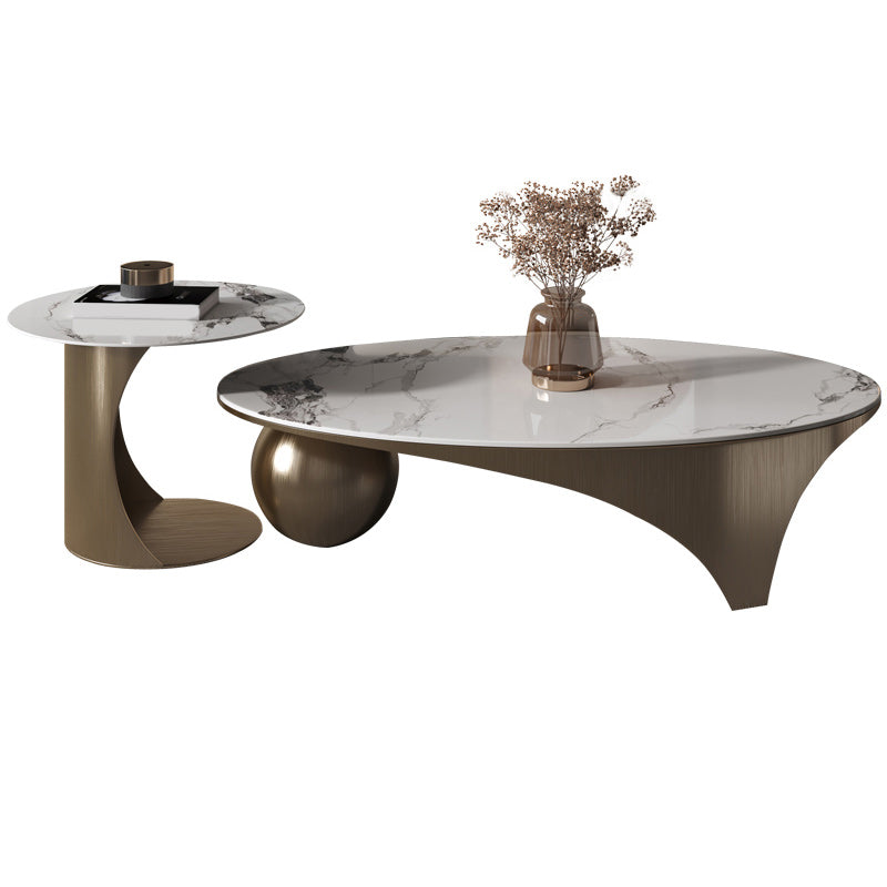27" Wide White Contemporary Slate Gloss Finish Coffee Cocktail Table