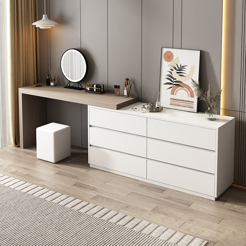 3-Piece Wood Standing Modern Vanity Dressing Table Set with Drawers