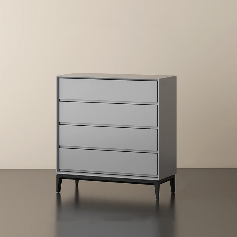 Modern Vertical Wood Storage Chest with Soft-Close Drawers for Home