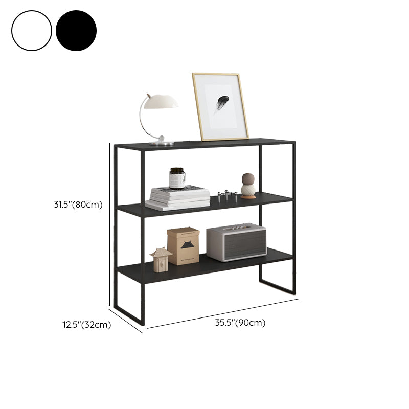 Contemporary Iron Console Accent Table with Shelves for Hall