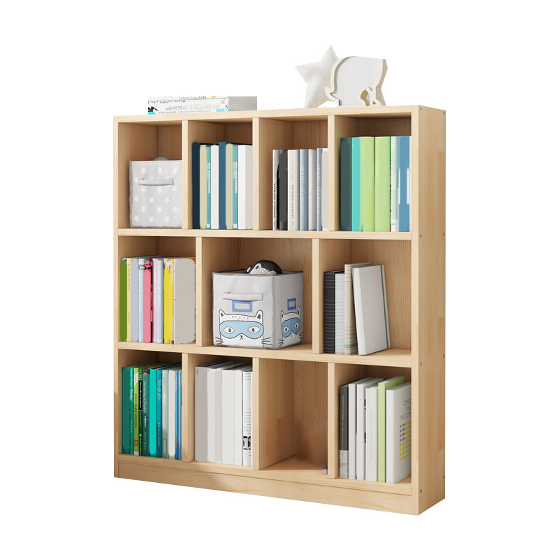 Modern Solid Wood Bookshelf Closed Back Bookcase with Shelves