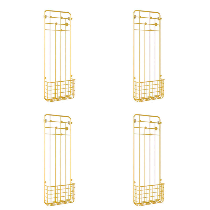 Metal Coat Hanger Modern Wall Mounted 6.3" W Coat Rack with Hooks