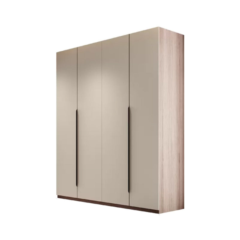 Hinged Storage Cabinet Modern Wardrobe Armoire with Garment Rod