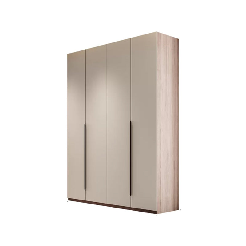 Hinged Storage Cabinet Modern Wardrobe Armoire with Garment Rod