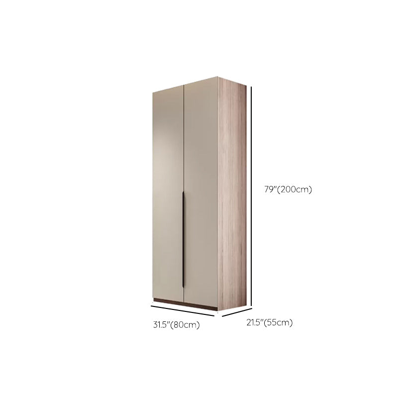 Hinged Storage Cabinet Modern Wardrobe Armoire with Garment Rod