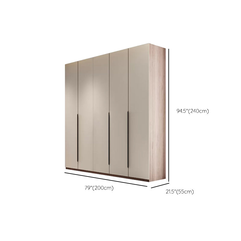 Hinged Storage Cabinet Modern Wardrobe Armoire with Garment Rod