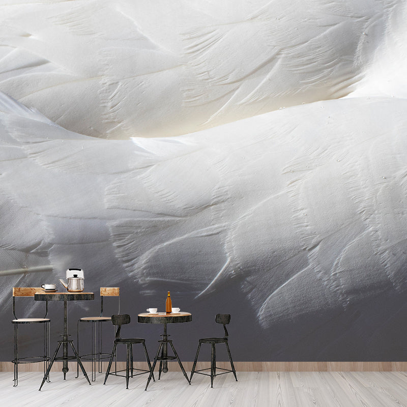 Peel and Stick Wallpaper Mildew Resistant Photography Feather Print Contemporary