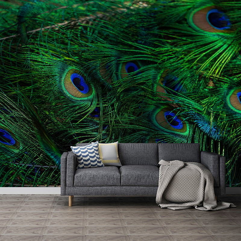 Feather Printed Peel and Stick Wallpaper Photography Bedroom Modern Moisture Resistant