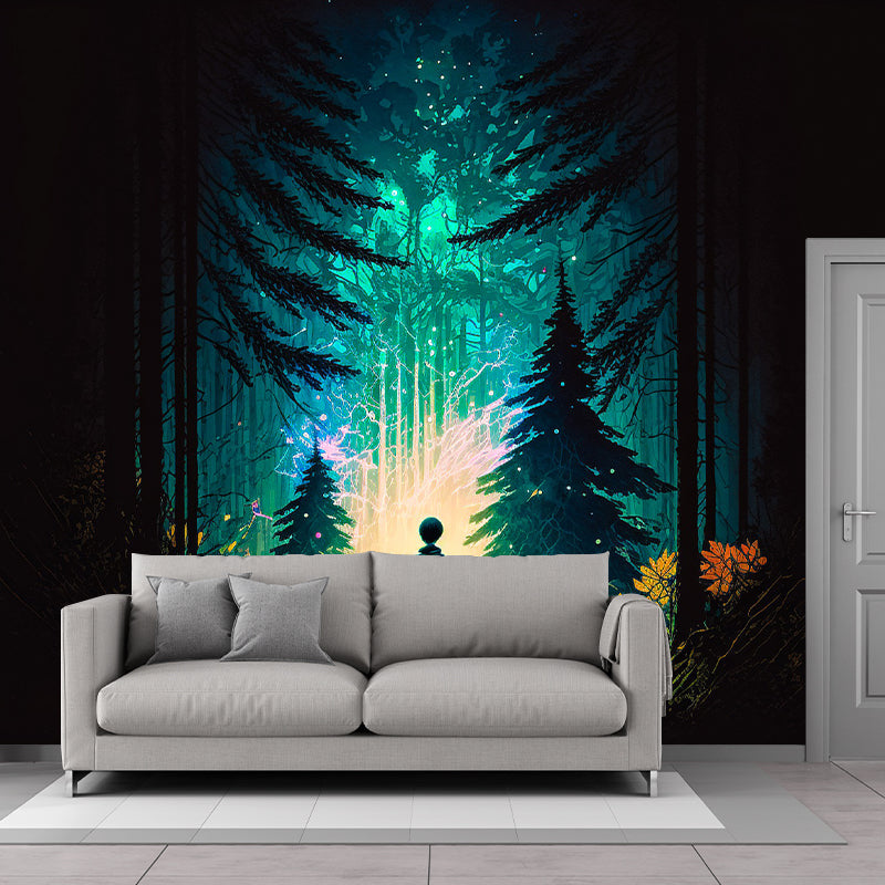 Magic Forest Pattern Wall Mural Moisture Resistant for Living Room Decoration