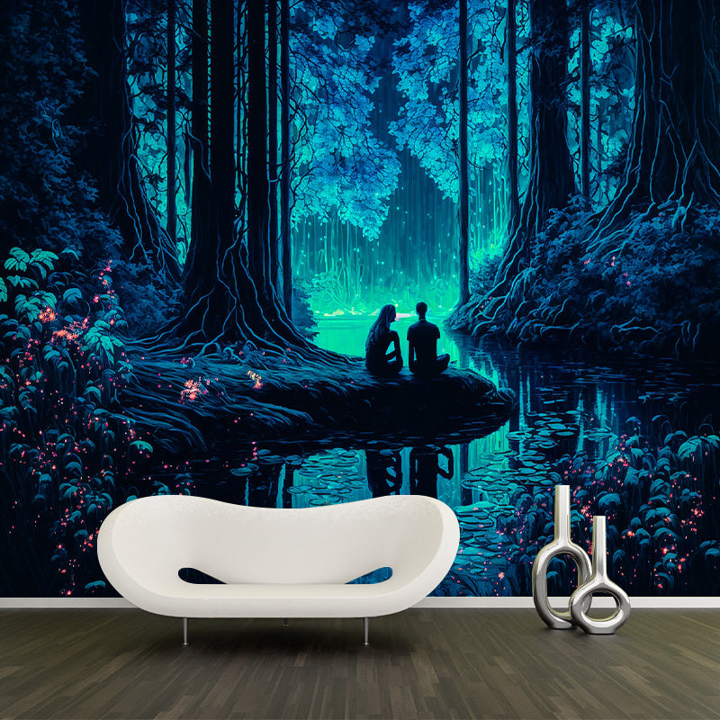 Magic Forest Pattern Wall Mural Moisture Resistant for Living Room Decoration