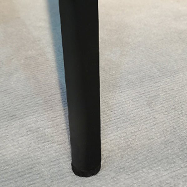 Modern Grey Rectangular Stone Tabletop Dining Table with 4 Black Legs