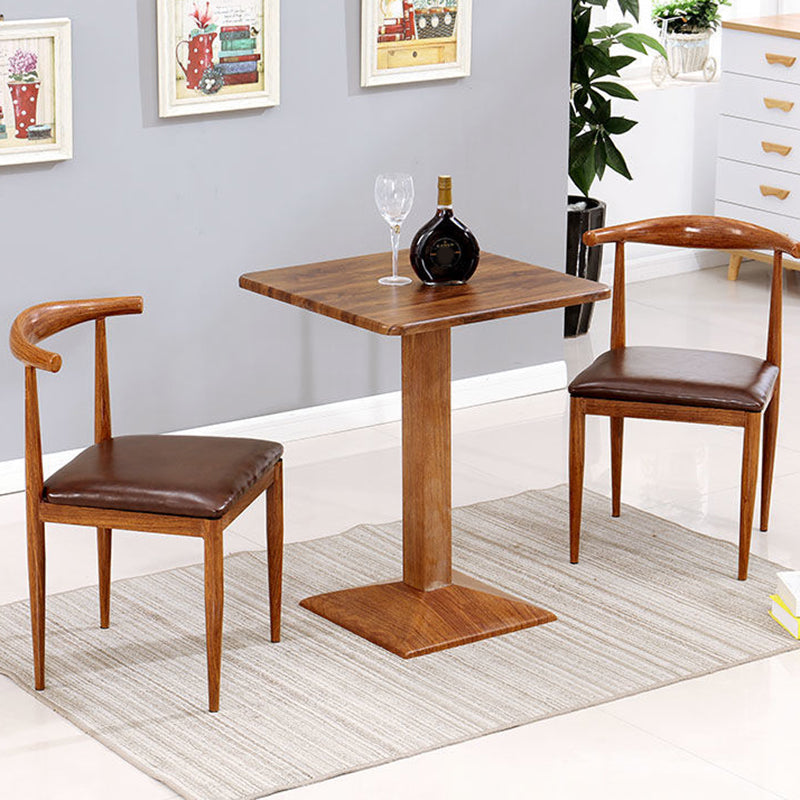 Contemporary Round and Wooden Square Dining Table for 2 People