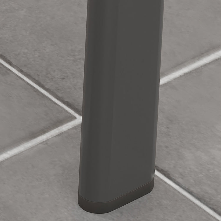 Contemporary White Rectangular Wooden Dining Table with 4 Steel Foot