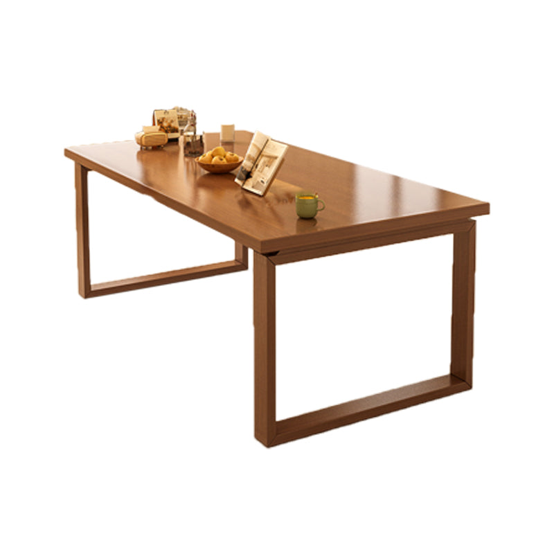 Modern Rectangular Wood Dining Table with Solid Wood Legs for Living Room