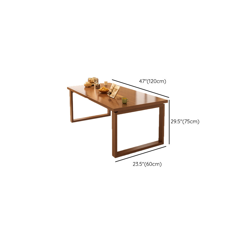 Modern Rectangular Wood Dining Table with Solid Wood Legs for Living Room