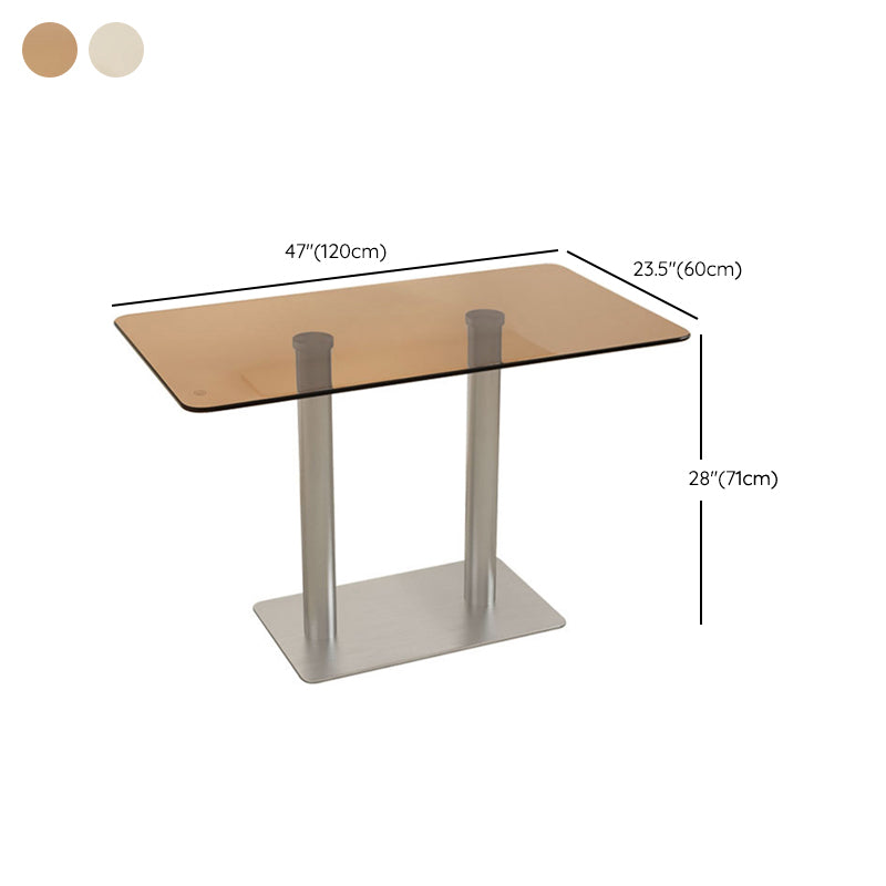 Polished Finish 1/4/5 Pcs Dining Set with Glass Dining Table and Foldable Chairs