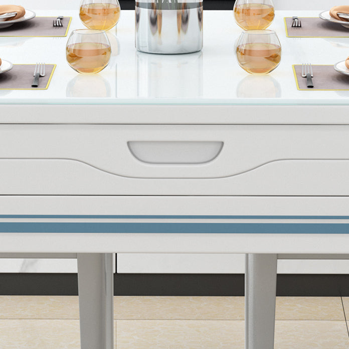 1/5/7 Piece Dining Room Table and Chair Set in White, Contemporary