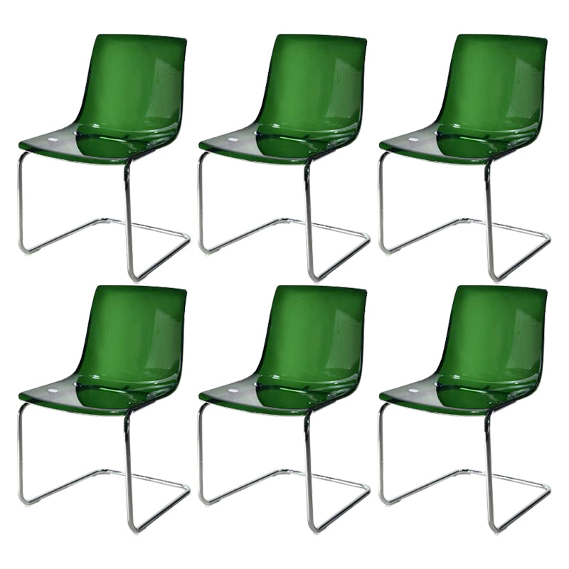Contemporary Style Acrylic Low Back Dining Side Chair for Home