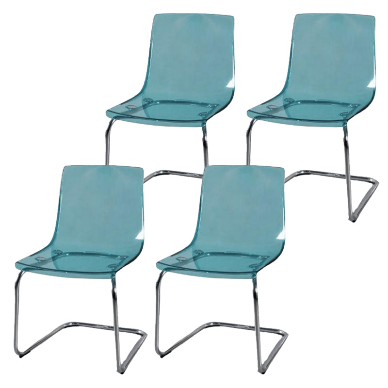 Contemporary Style Acrylic Low Back Dining Side Chair for Home
