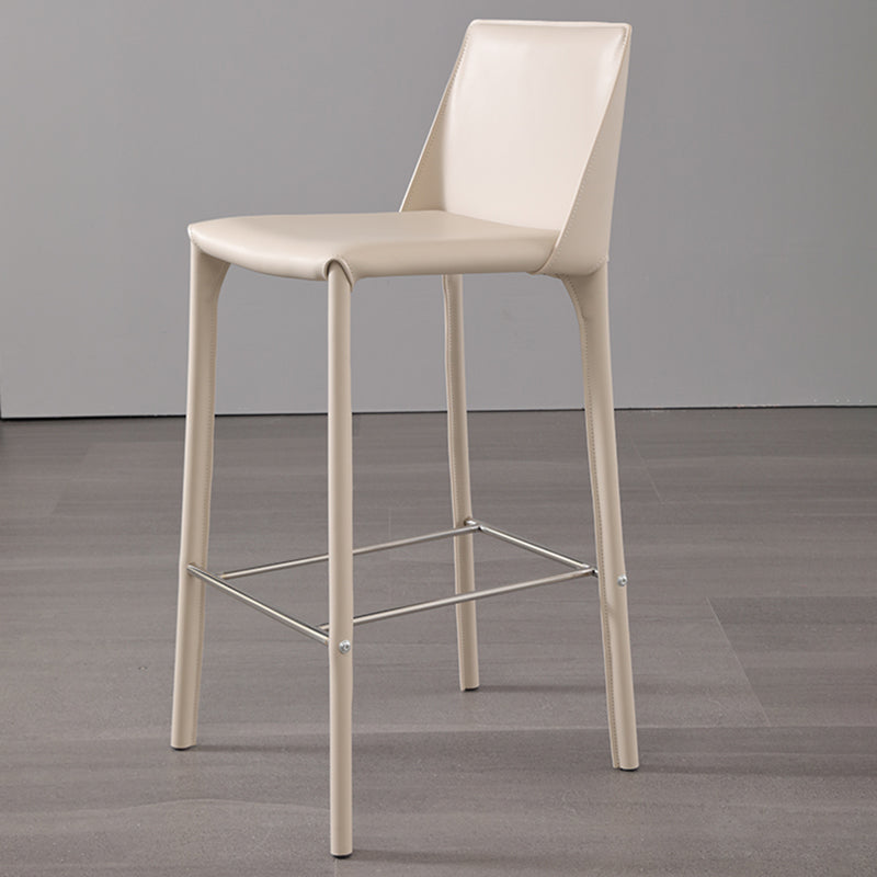 Contemporary 39" Height Backrest Counter High Stool with Leather Cushion