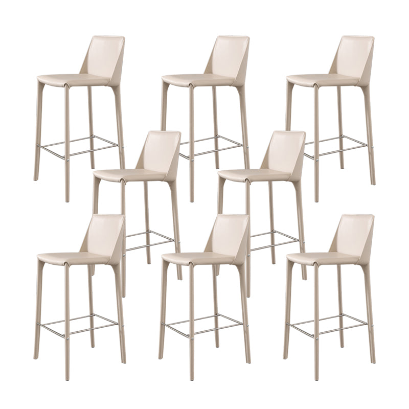 Contemporary 39" Height Backrest Counter High Stool with Leather Cushion