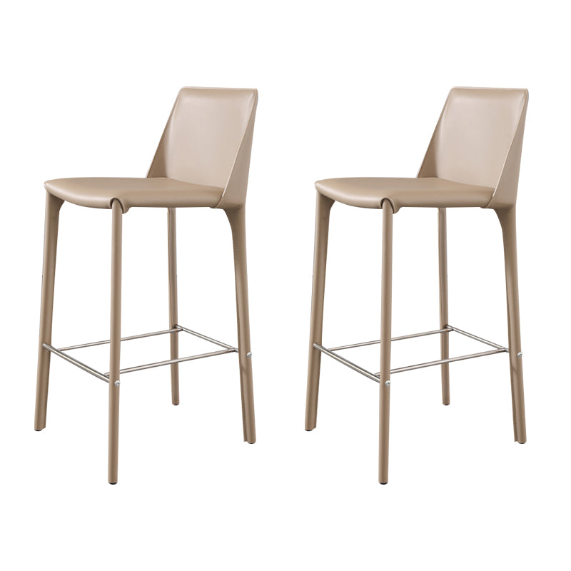 Contemporary 39" Height Backrest Counter High Stool with Leather Cushion