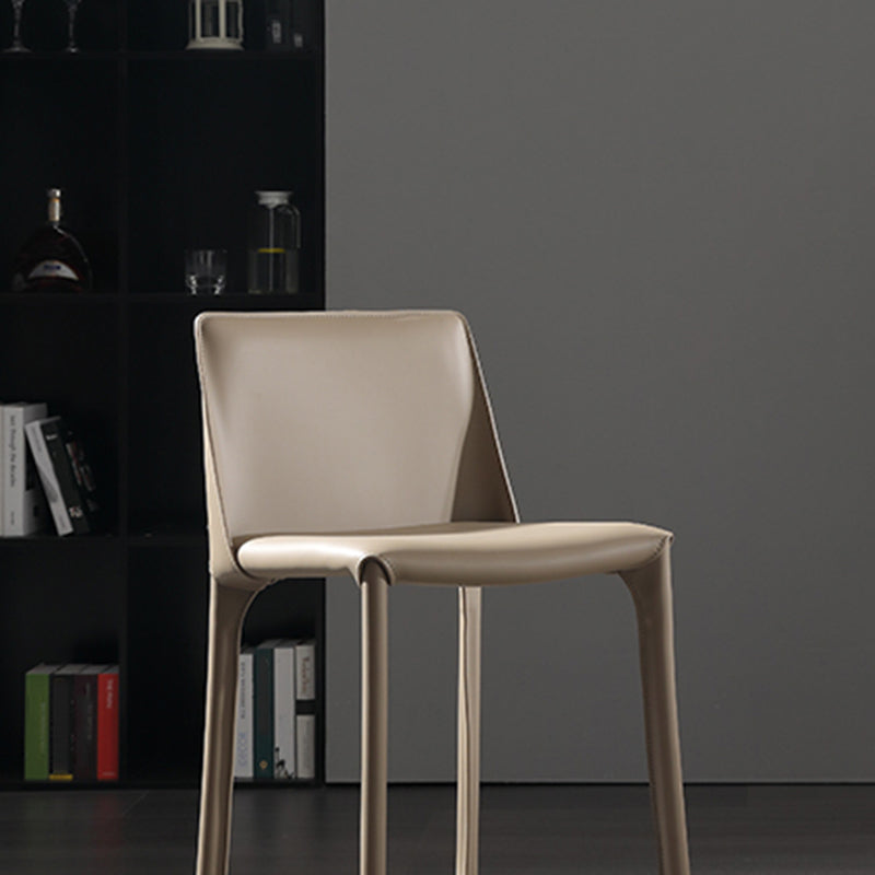 Contemporary 39" Height Backrest Counter High Stool with Leather Cushion