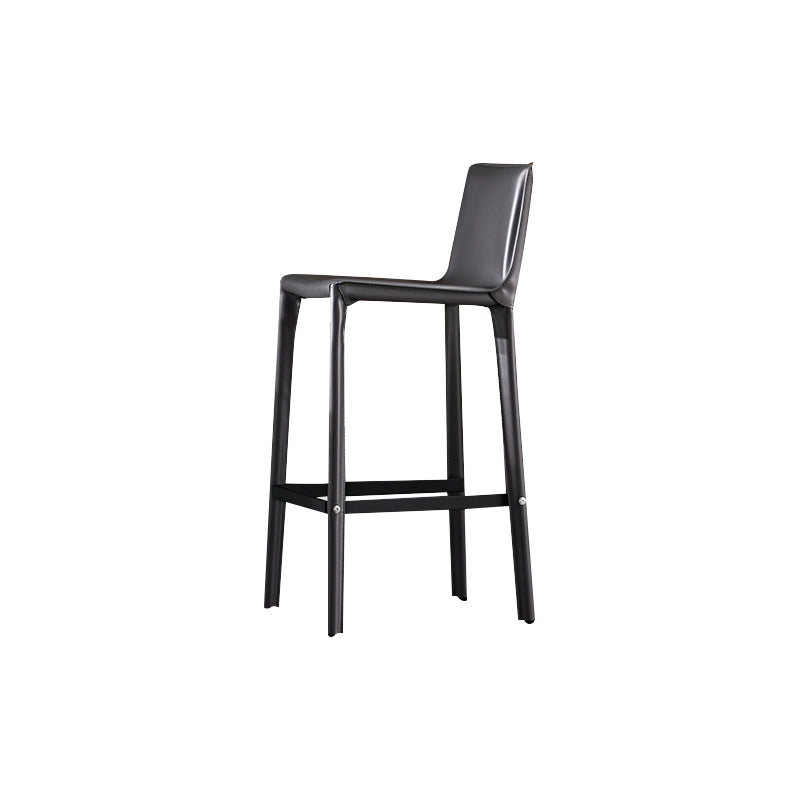 Industrial 39" Height Backrest Counter Stool with Leather Cushion