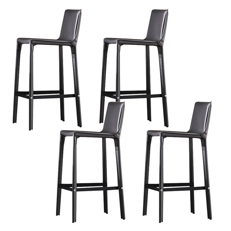 Industrial 39" Height Backrest Counter Stool with Leather Cushion