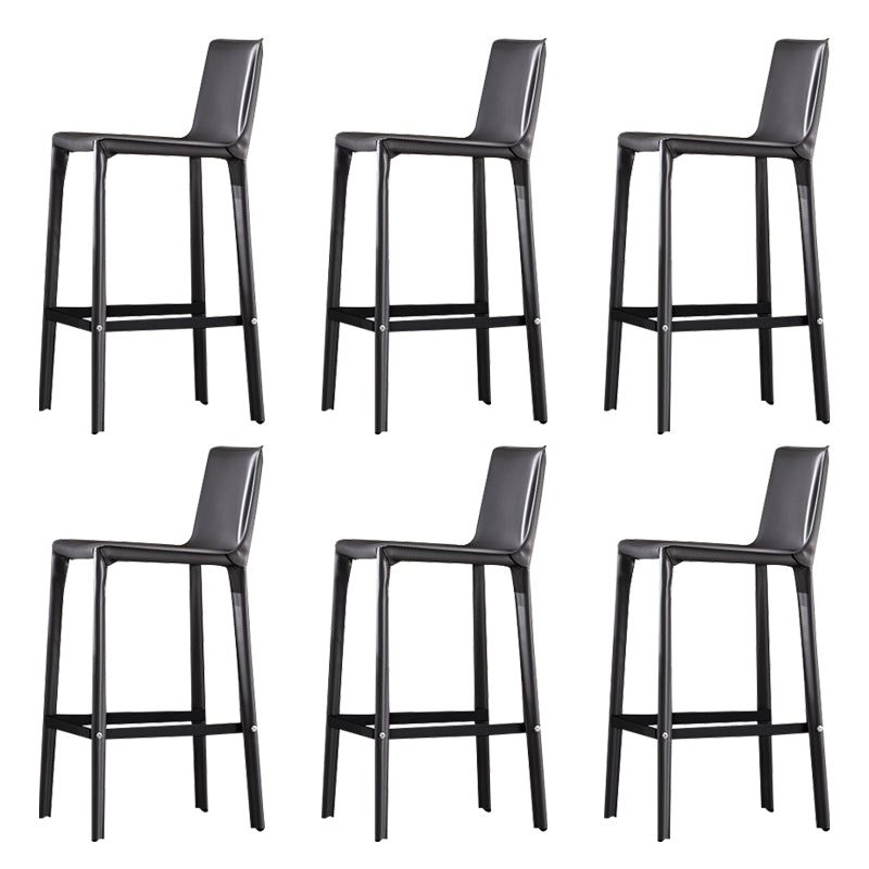 Industrial 39" Height Backrest Counter Stool with Leather Cushion