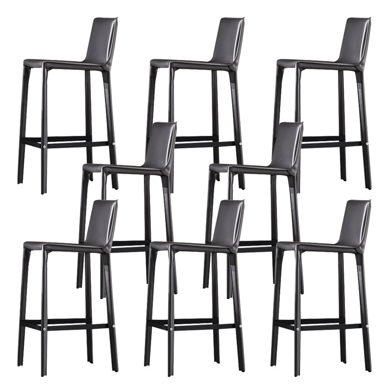 Industrial 39" Height Backrest Counter Stool with Leather Cushion