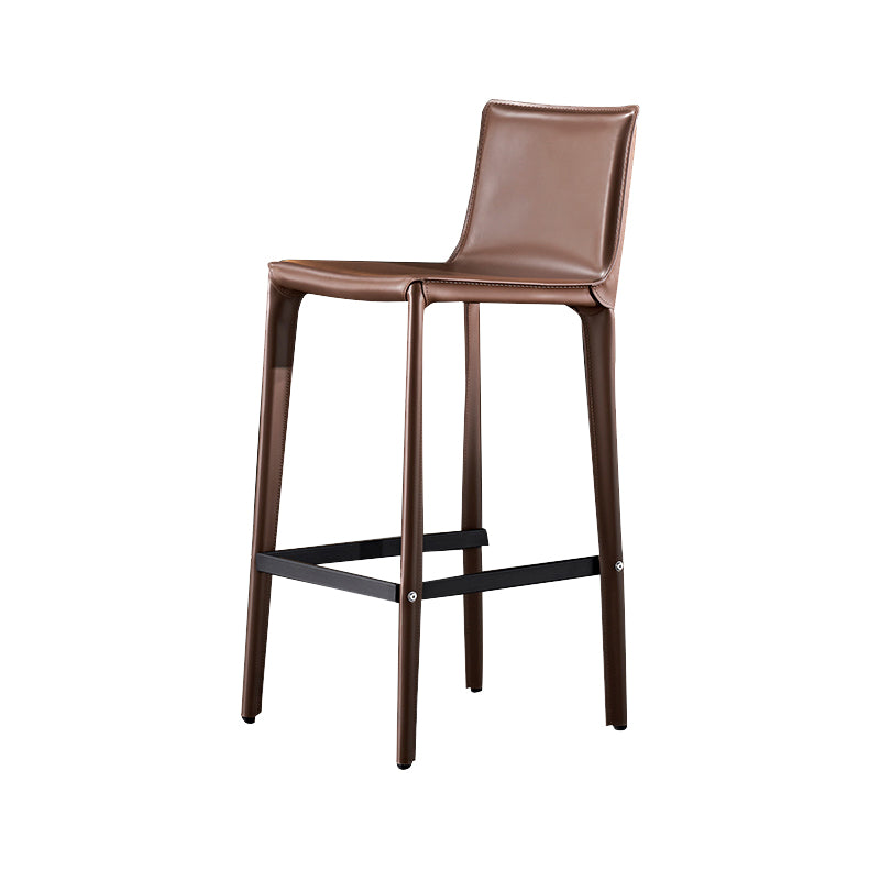 Industrial 39" Height Backrest Counter Stool with Leather Cushion