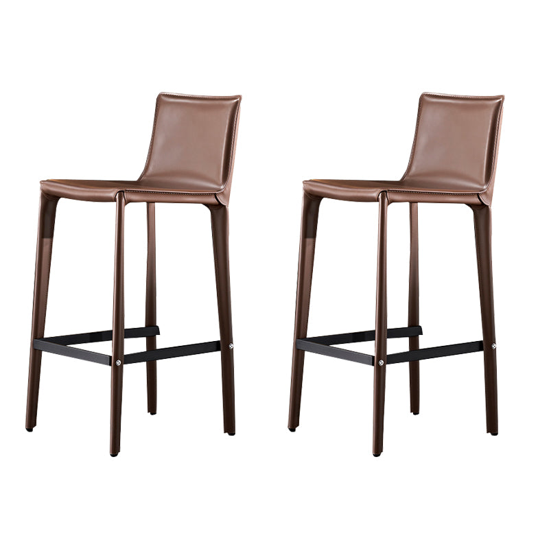 Industrial 39" Height Backrest Counter Stool with Leather Cushion