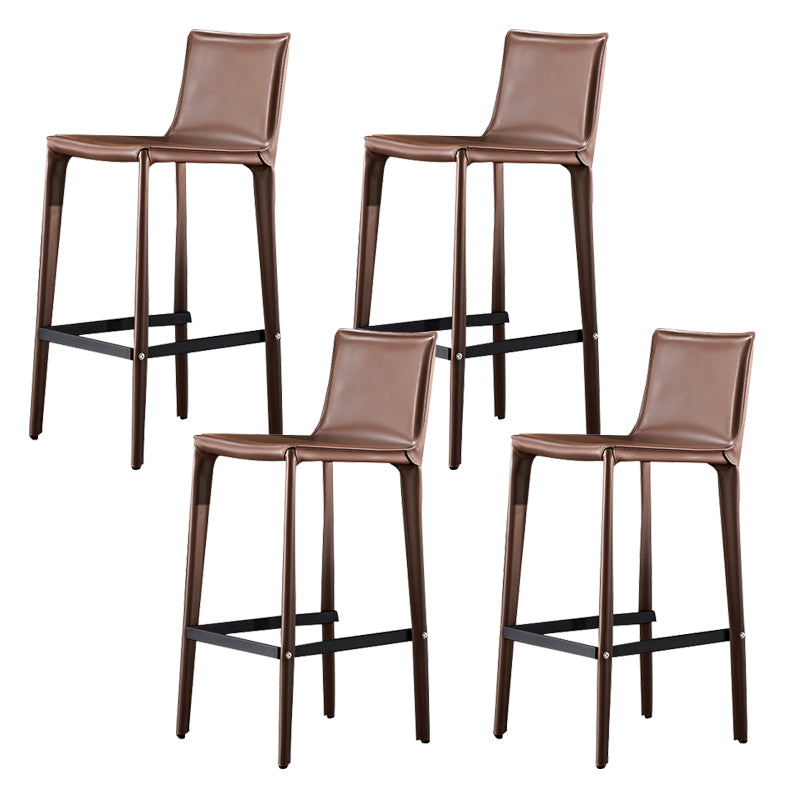 Industrial 39" Height Backrest Counter Stool with Leather Cushion