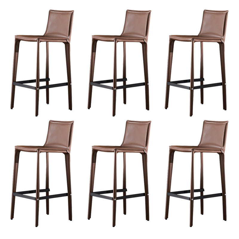 Industrial 39" Height Backrest Counter Stool with Leather Cushion