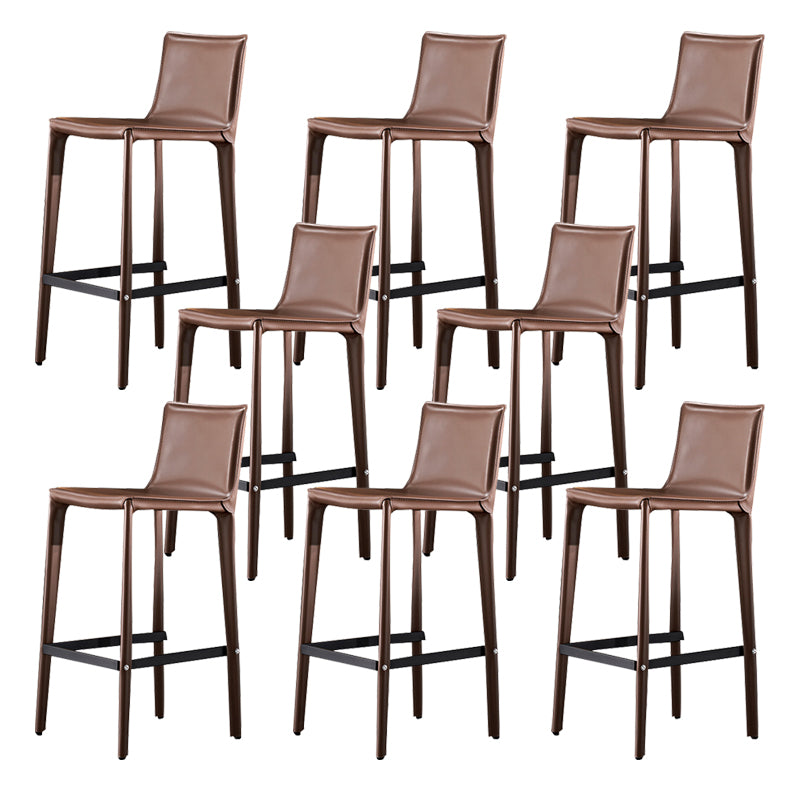 Industrial 39" Height Backrest Counter Stool with Leather Cushion