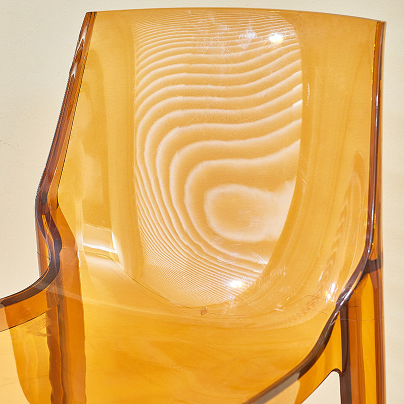 Contemporary Acrylic Backrest Counter High Stool with 4 Legs