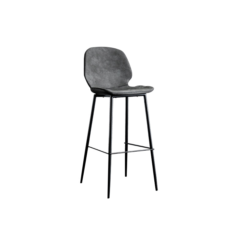 Industrial Indoor Upholstered Low Back Bar Stool with Metal Base
