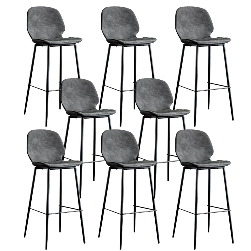 Industrial Indoor Upholstered Low Back Bar Stool with Metal Base