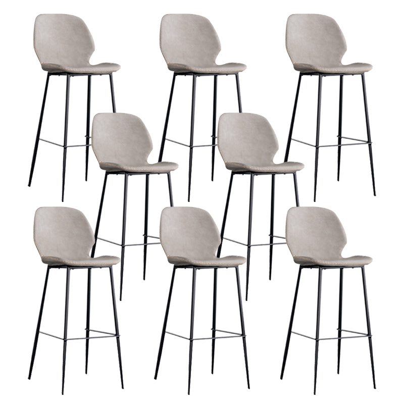 Industrial Indoor Upholstered Low Back Bar Stool with Metal Base
